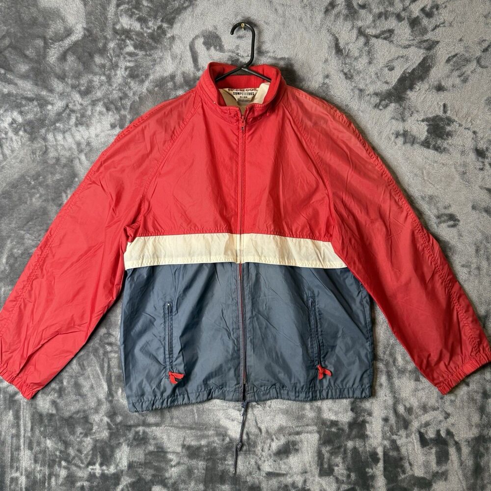 Mcgregor Competitors Club Wind Breaker Size Large Red Long Sleeve Lightweight